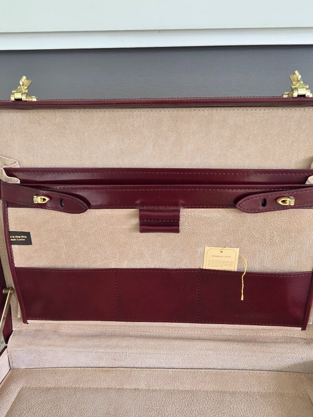Heritage Top Grain Leather Attache Briefcase Dual Combination Lock Hard Case 18”